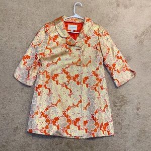 Banana Republic Glitter Gold Floral Peacoat